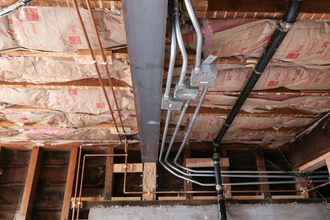 Fiberglass on ceiling