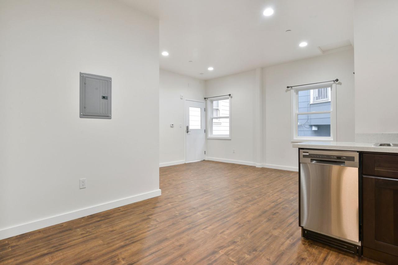 Home interior with hardwood flooring