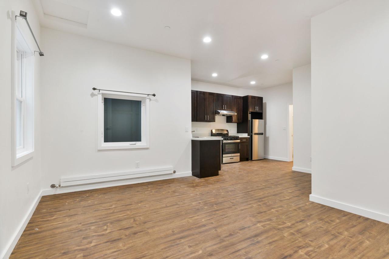 Home interior with hardwood flooring