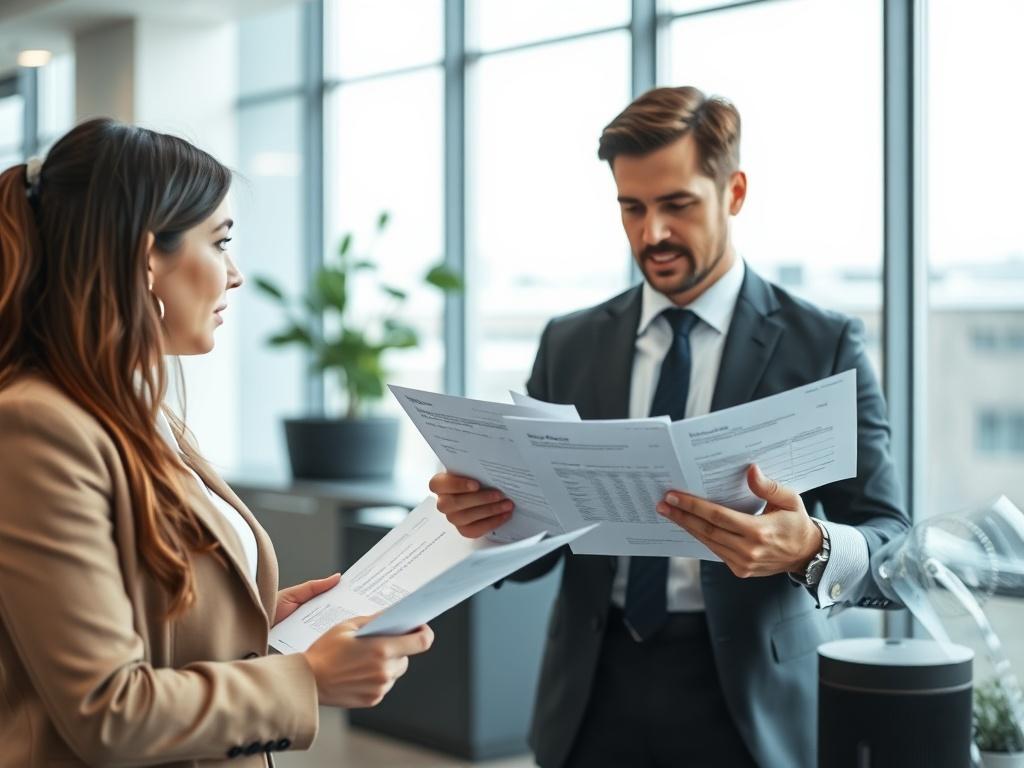 A close up shot of a professional meeting in an