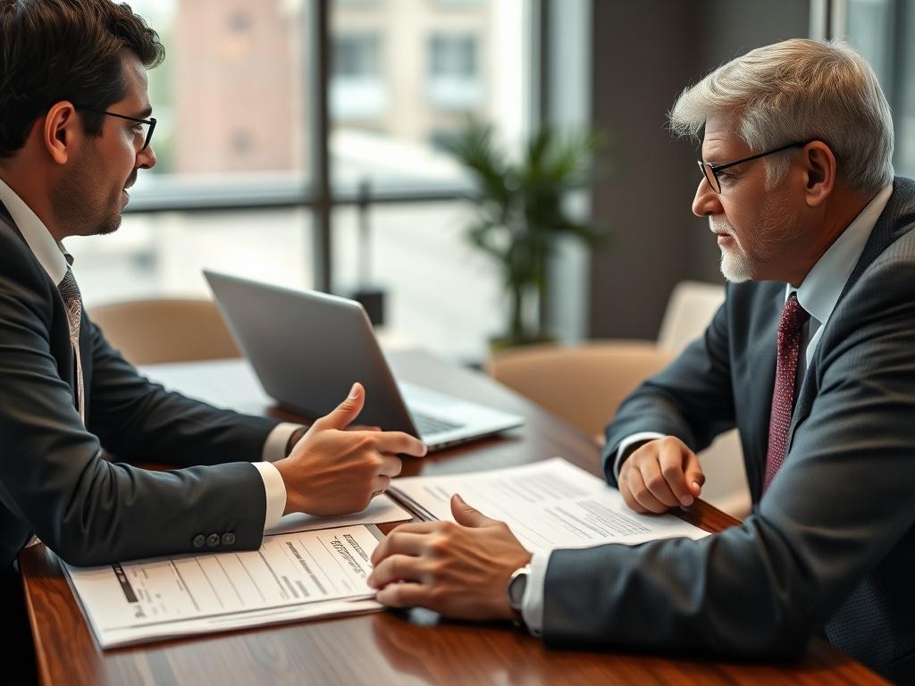 A close up shot of a business meeting where a