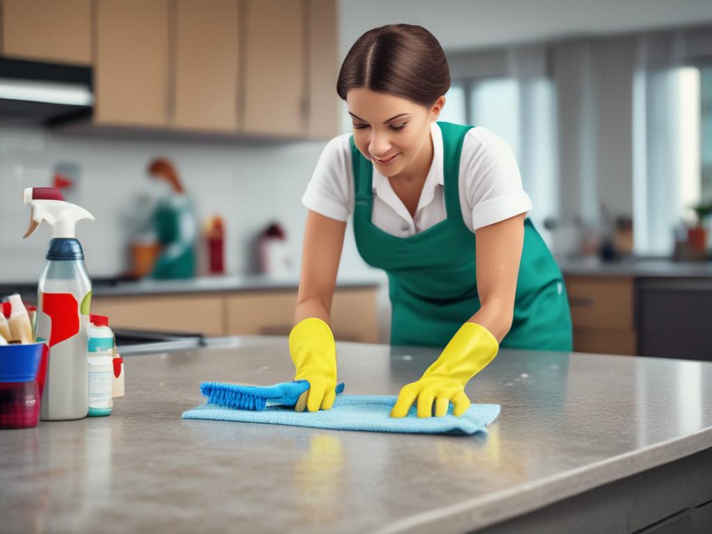 A hyper realistic close up shot of a professional cleaner