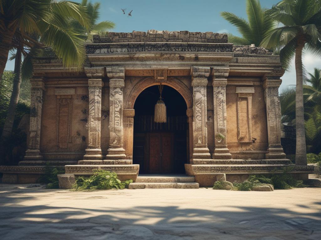 **Prompt for AI Image Generator:**

Create a realistic high-resolution photo that embodies the essence of a blog titled "Exploring Tulum: A Guide to the Best Hidden Gems." The composition should be simple and clear, focusing on a singular subject that captures the spirit of Tulum’s hidden treasures.

**Subject Matter:** Feature a breathtaking cenote, a secret swimming spot surrounded by lush tropical greenery and vibrant, organic textures. The water should be crystal clear, reflecting the vibrant blues of t
