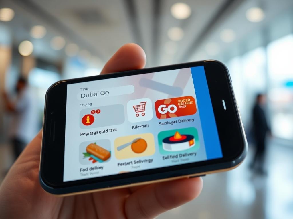 A close up shot of a smartphone displaying the Dubai