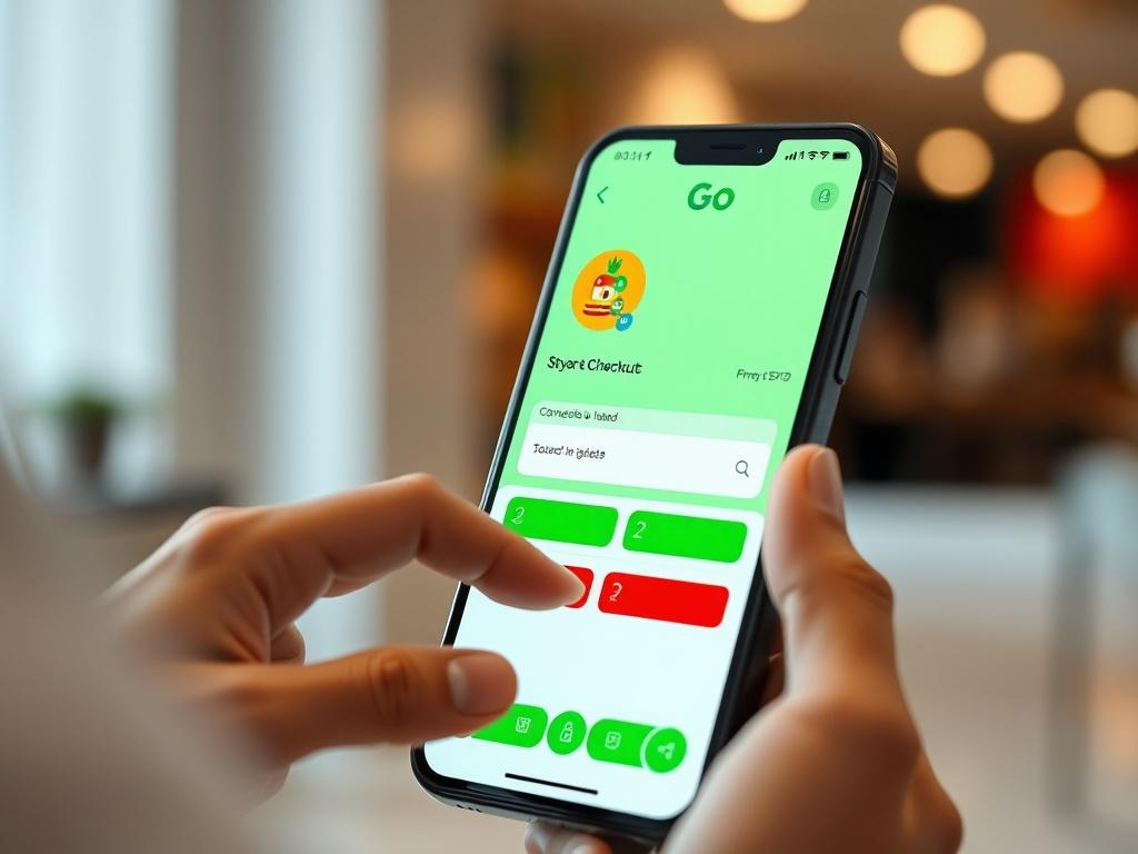 A close up shot of a user completing an order