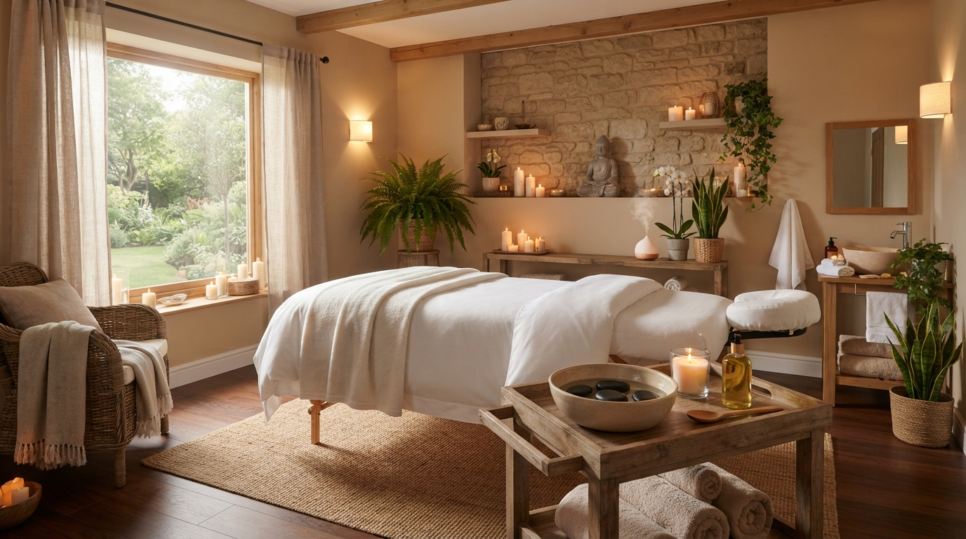 Luxurious spa treatment room