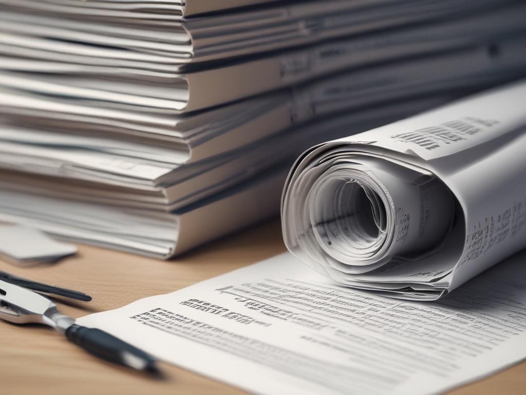 close up shot of investment documents, realistic high resolution photo,