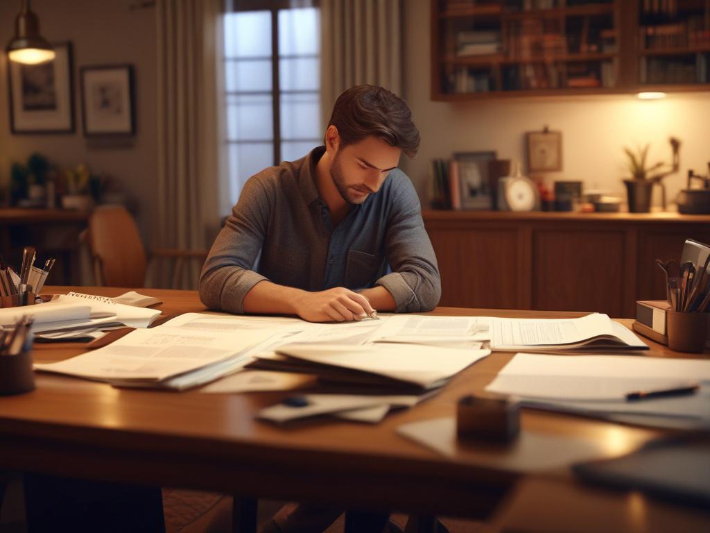 a close up of a person looking relieved while reviewing