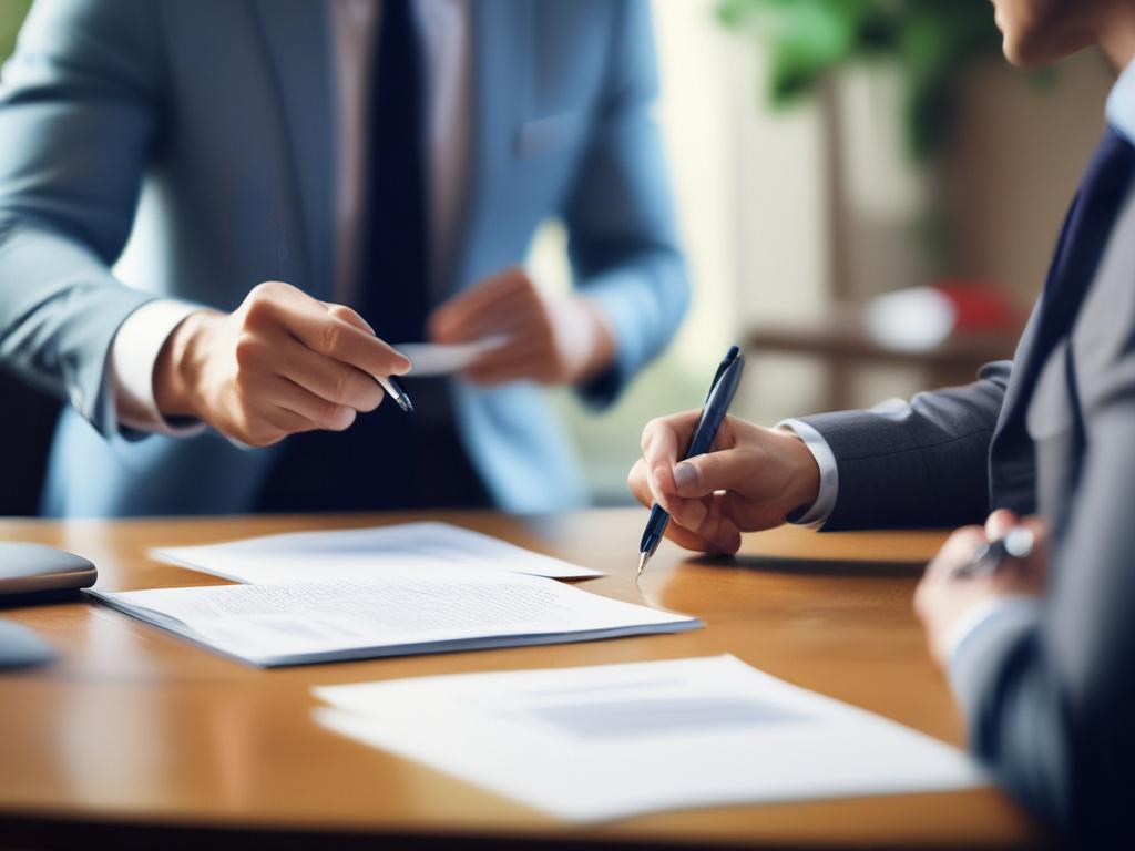 a close up of a financial consultant working with a