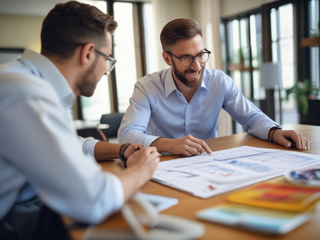 close up shot of a financial planner and client discussing