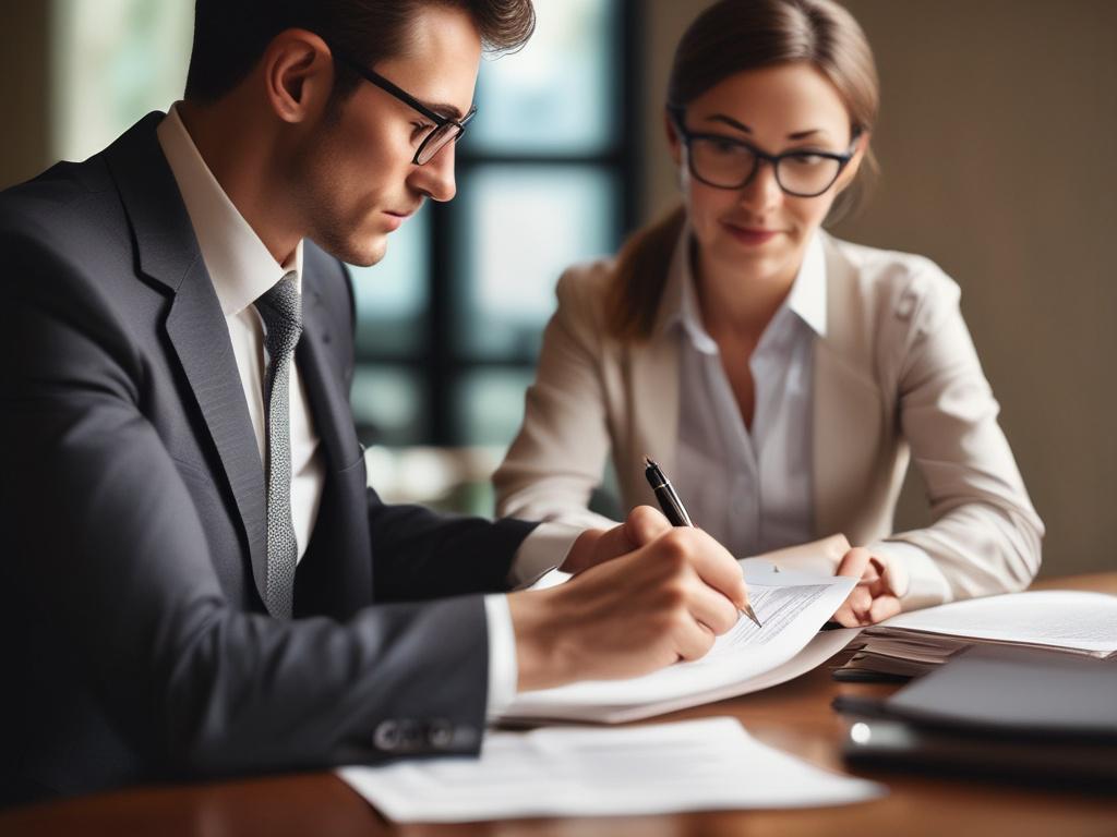 close up shot of a financial advisor reviewing documents with