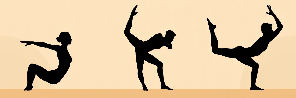 Three yoga practitioners at different experience levels