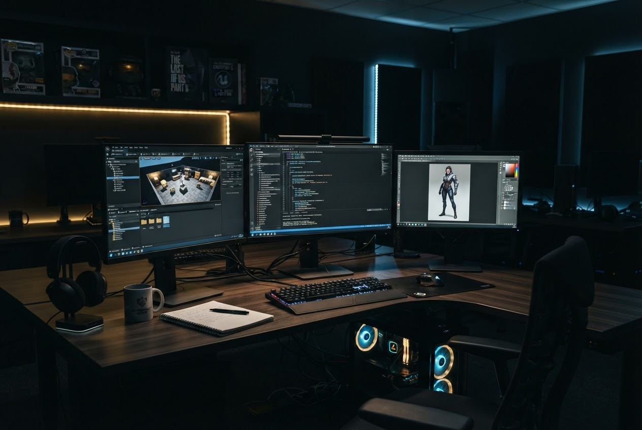 Vega Court Games Studios workspace