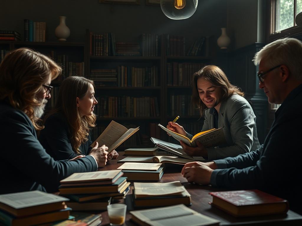 A dynamic meeting scene with Tove Ivarsdottir engaging in a