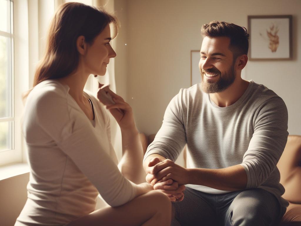 a determined individual discussing weight loss goals with a coach, bright and inviting environment, focus on motivation and support, warm colors, wellness atmosphere