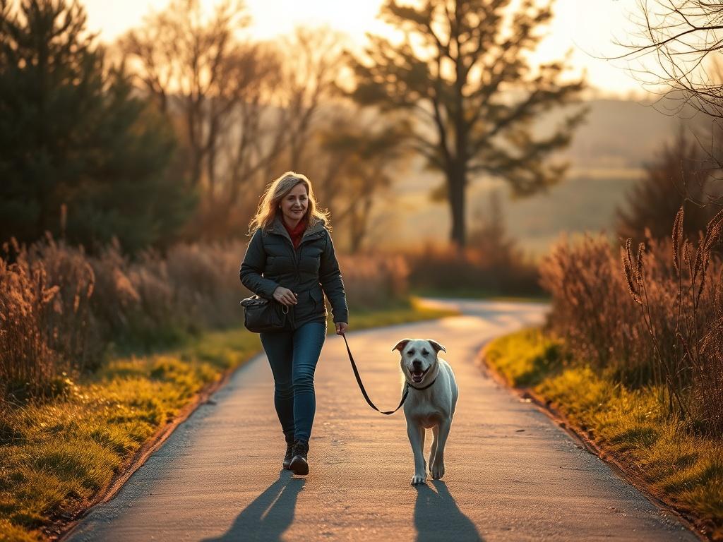 A serene landscape showcasing a beautiful walking route in Oak