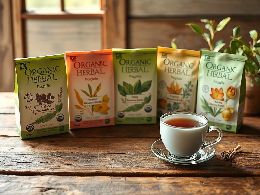 A high resolution image showcasing an assortment of organic herbal