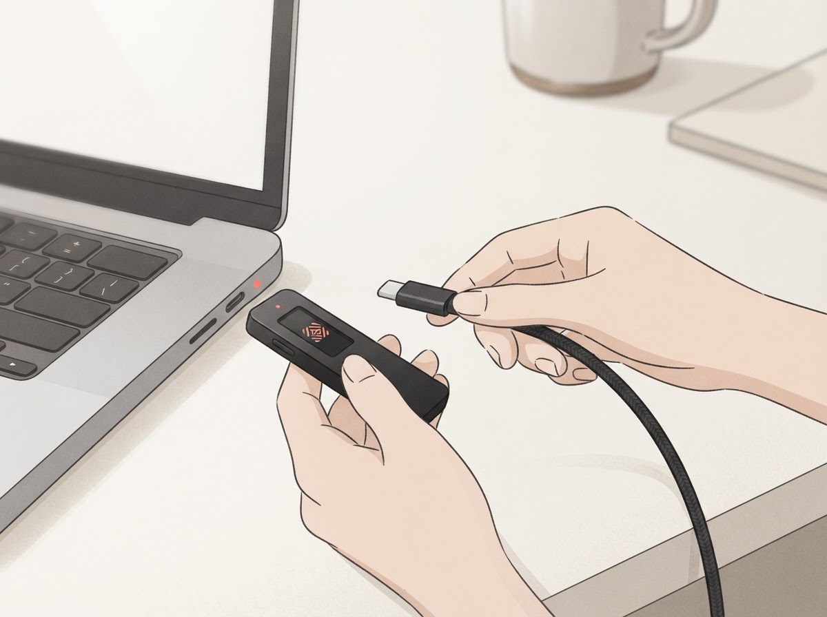 Connecting a hardware wallet to a computer