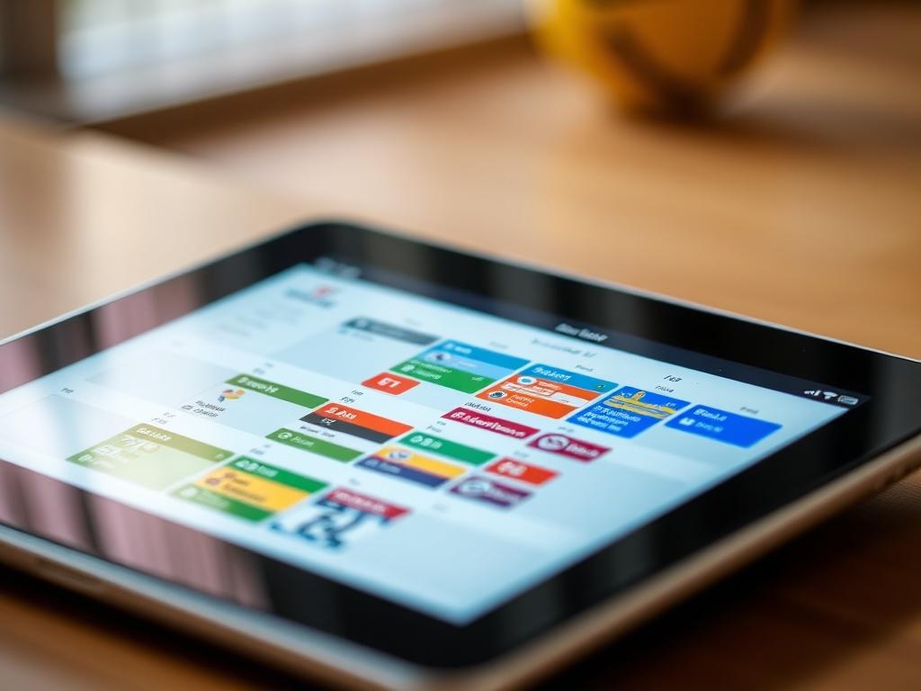 A clear and vibrant close up of a digital calendar