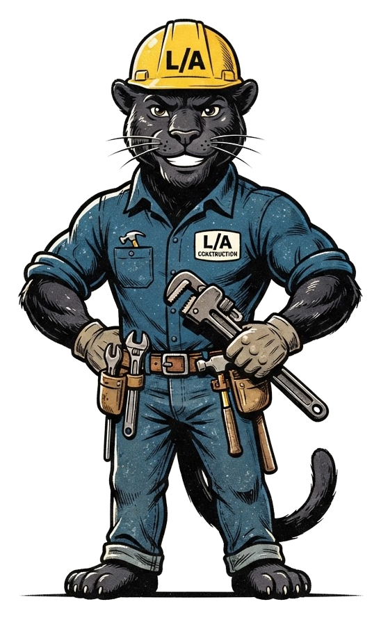L/A Construction Co. black panther emblem