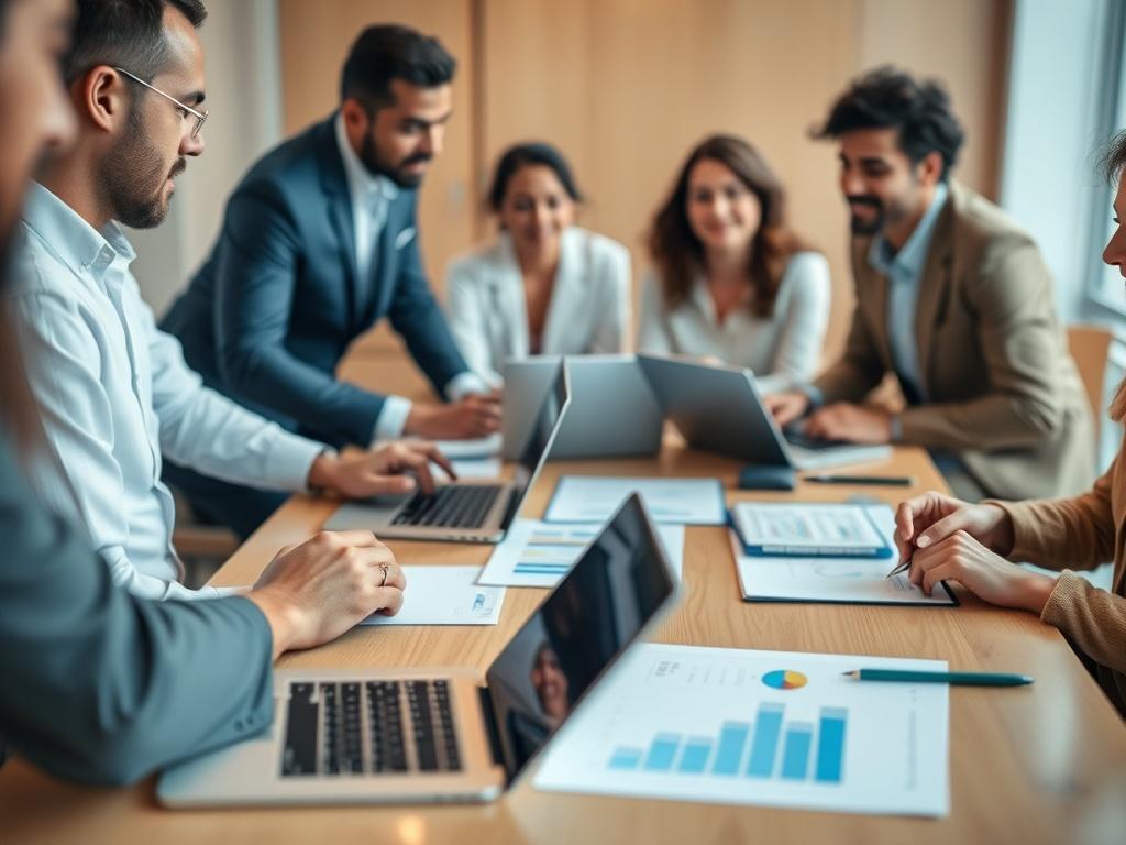 A close up shot of a business meeting in progress,