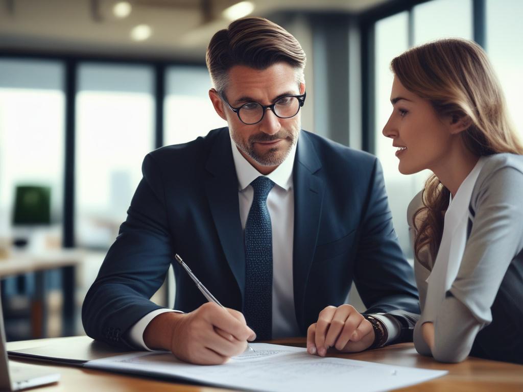 A realistic high resolution of a financial advisor discussing investment