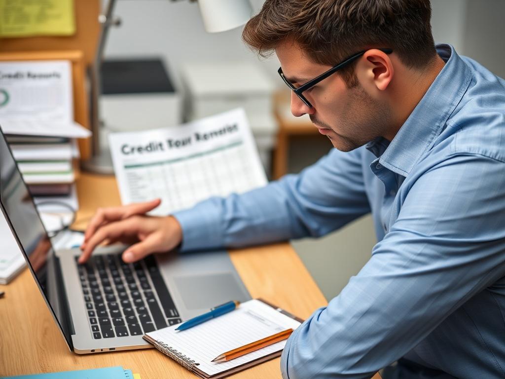 A close up shot of a credit repair specialist analyzing