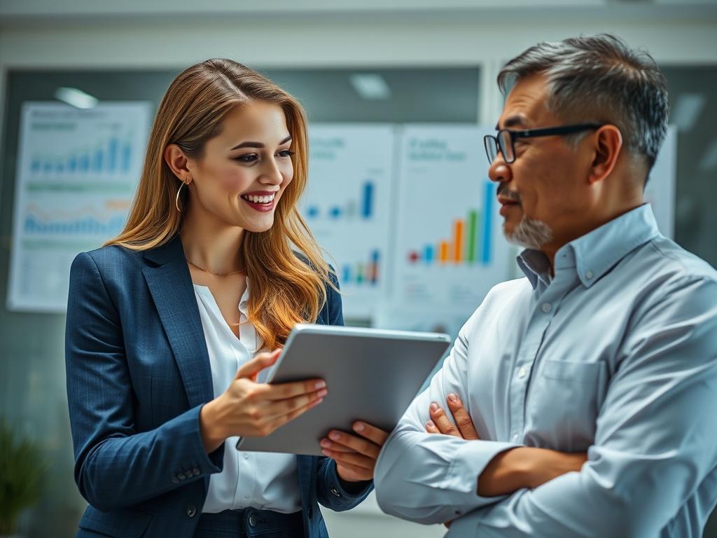 A close up shot of a credit repair specialist discussing