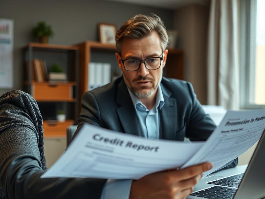 A close up shot of a professional analyzing a credit