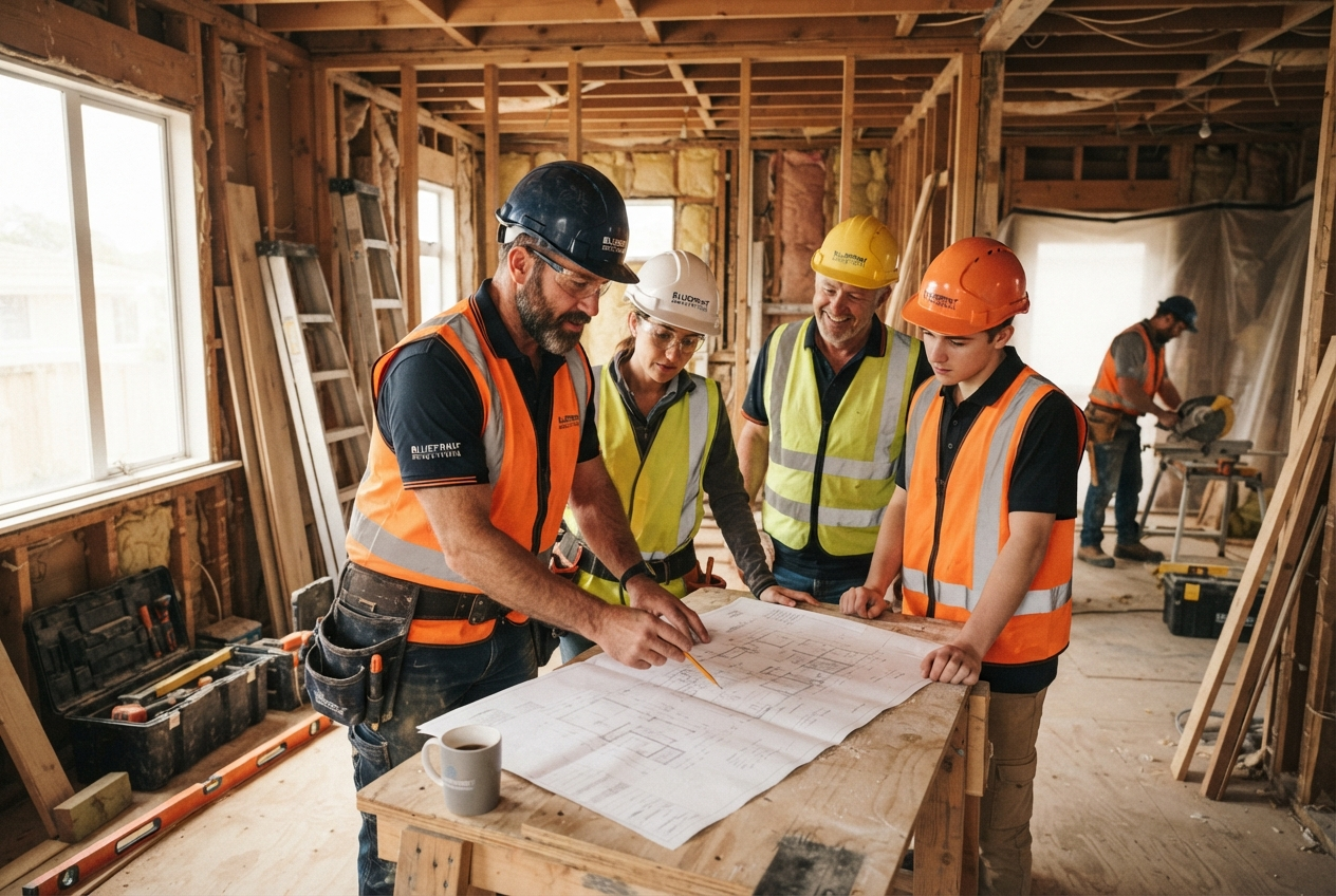 Professional construction team