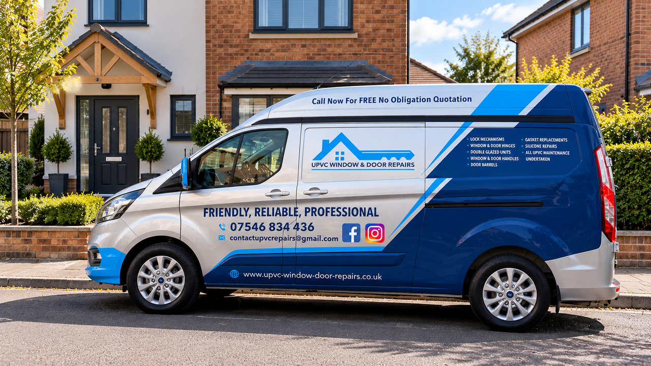 Modern UK home with uPVC windows and door