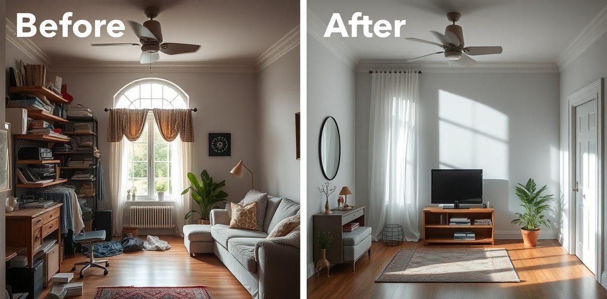 Before and after deep cleaning transformation