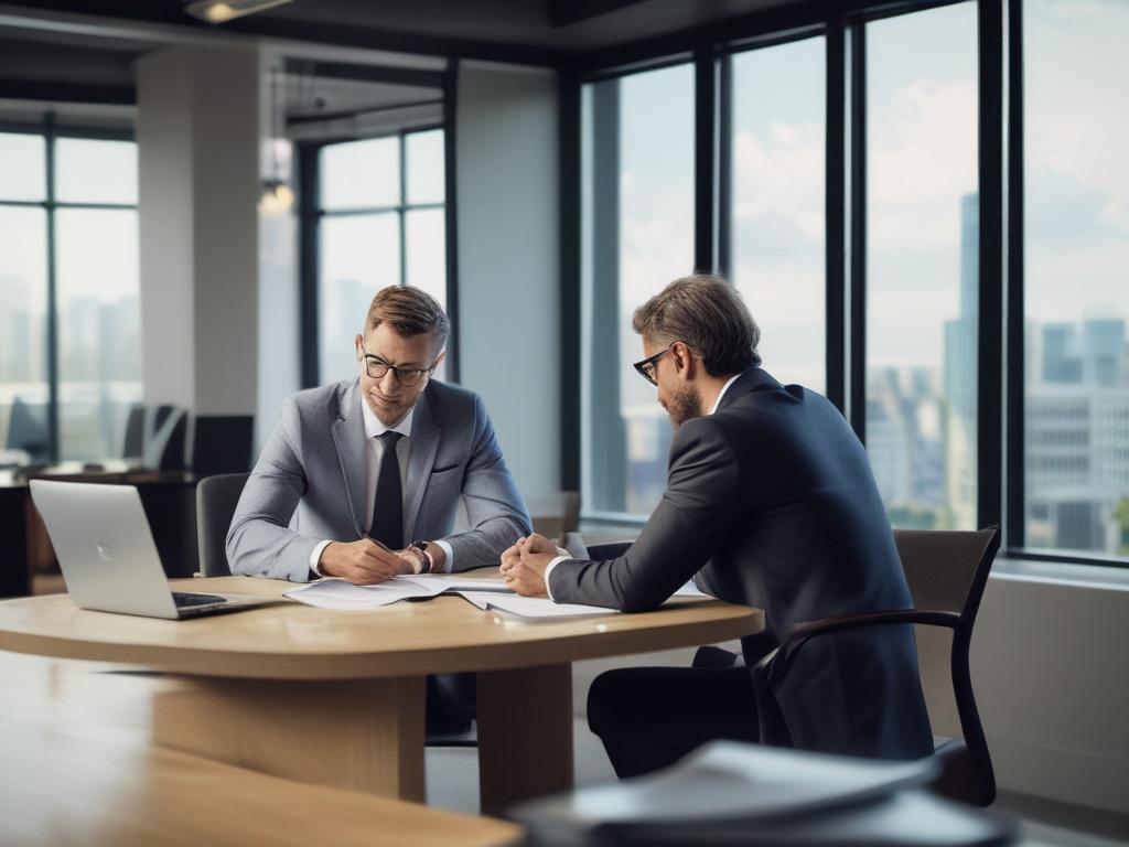 A close up shot of a consultant discussing strategies with