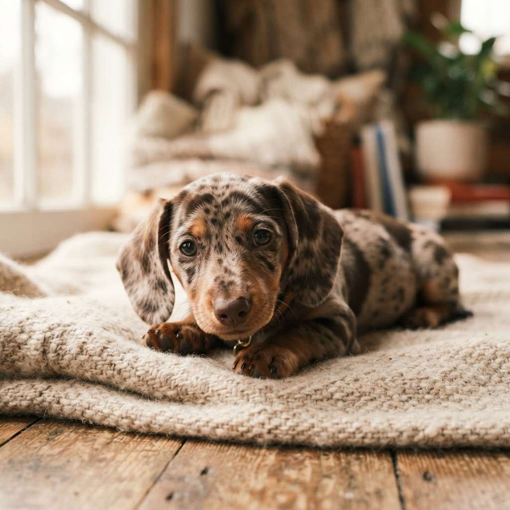 Daisy - Dappled Merle dachshund puppy