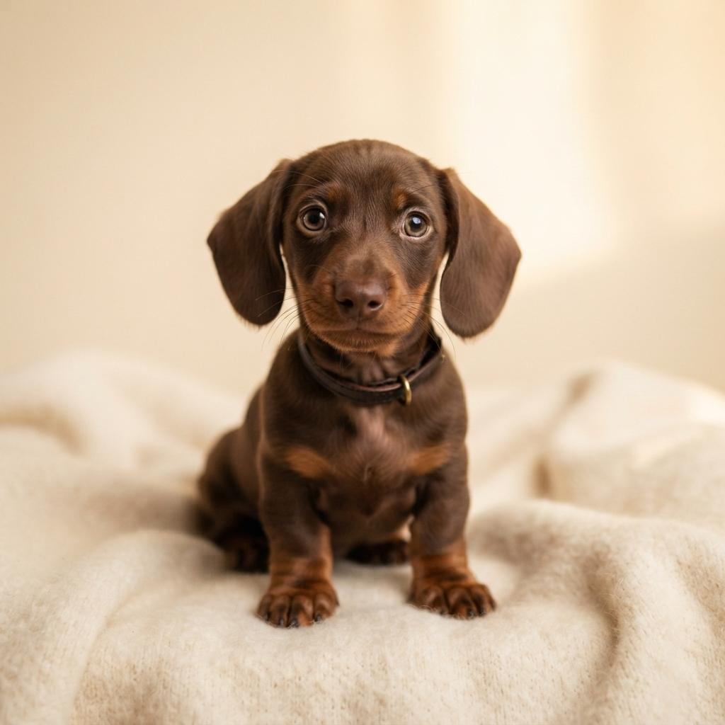 Buddy - Chocolate Brown dachshund puppy