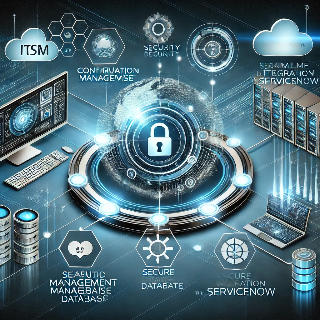 dall·e 2025-03-19 15.34.13 - a modern cybersecurity-themed illustration for a website showcasing seamless itsm integration with servicenow. the image features a futuristic digital.webp