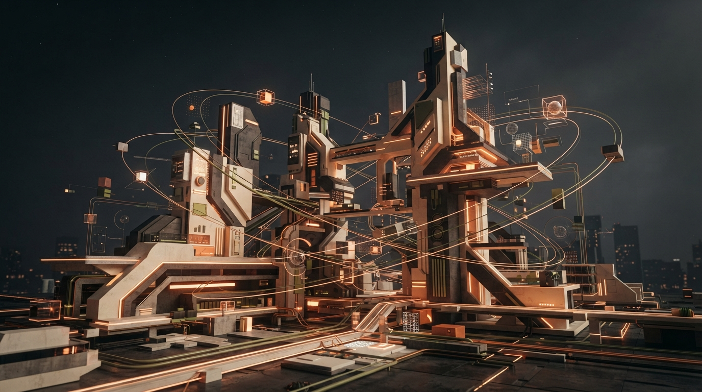Abstract architectural technology composition