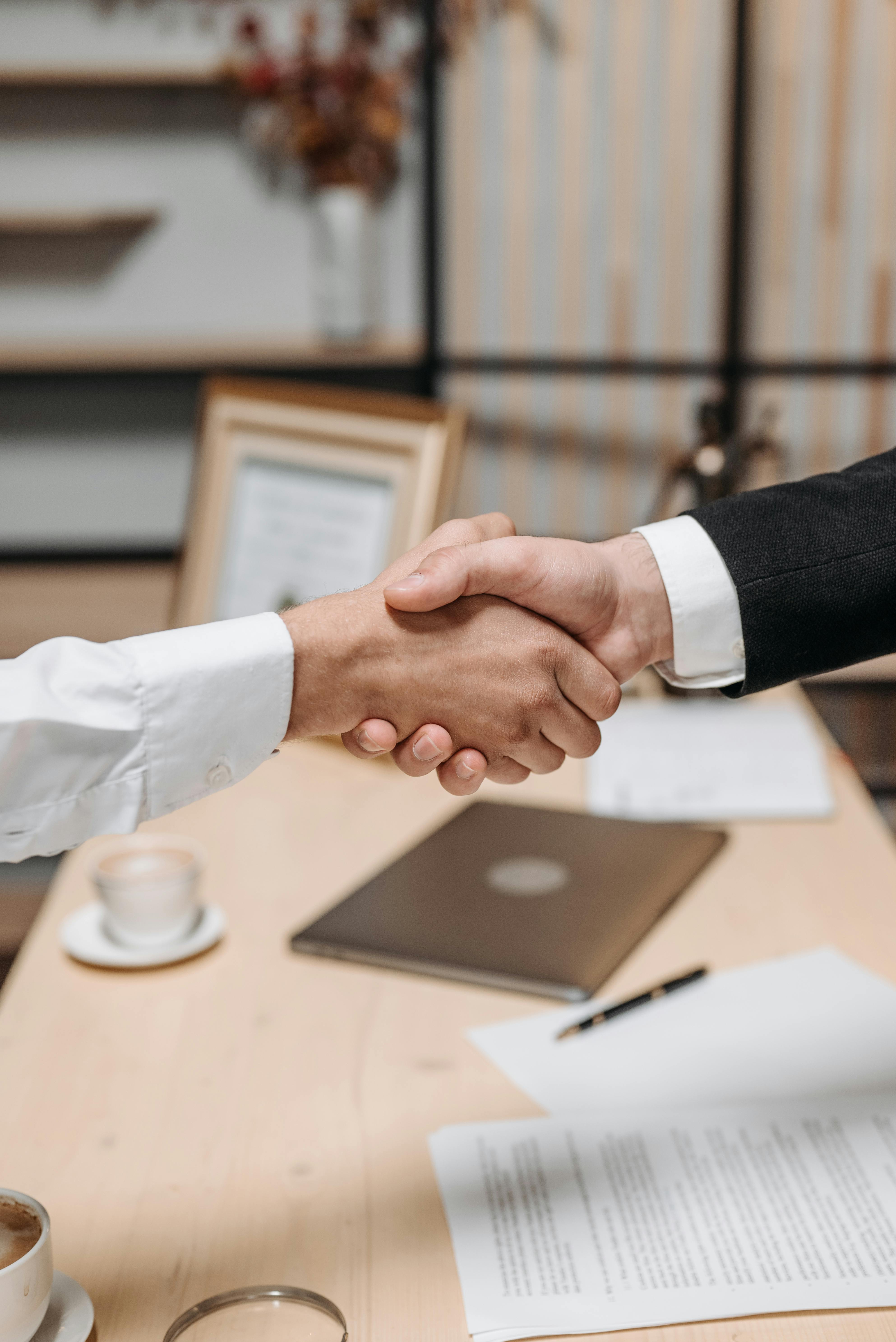 Professional handshake showing trust and reliability