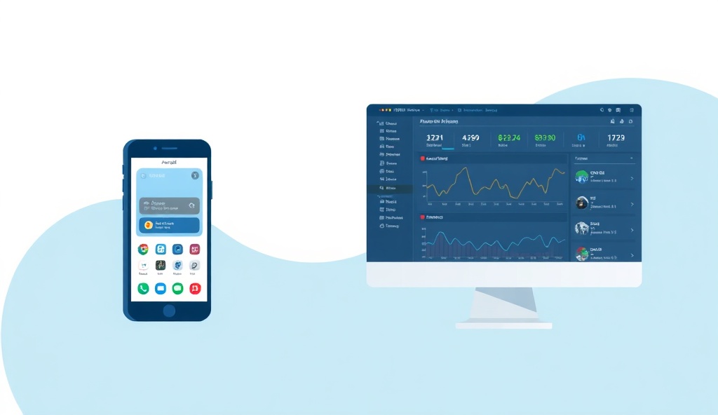 Android app and web dashboard illustration