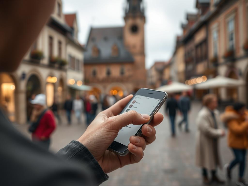 A close up of a person using a smartphone to
