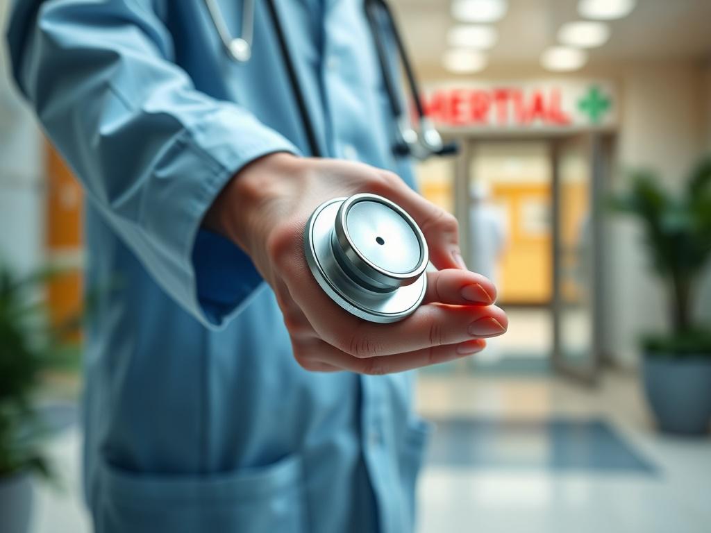 A close up of a healthcare professional's hands holding a