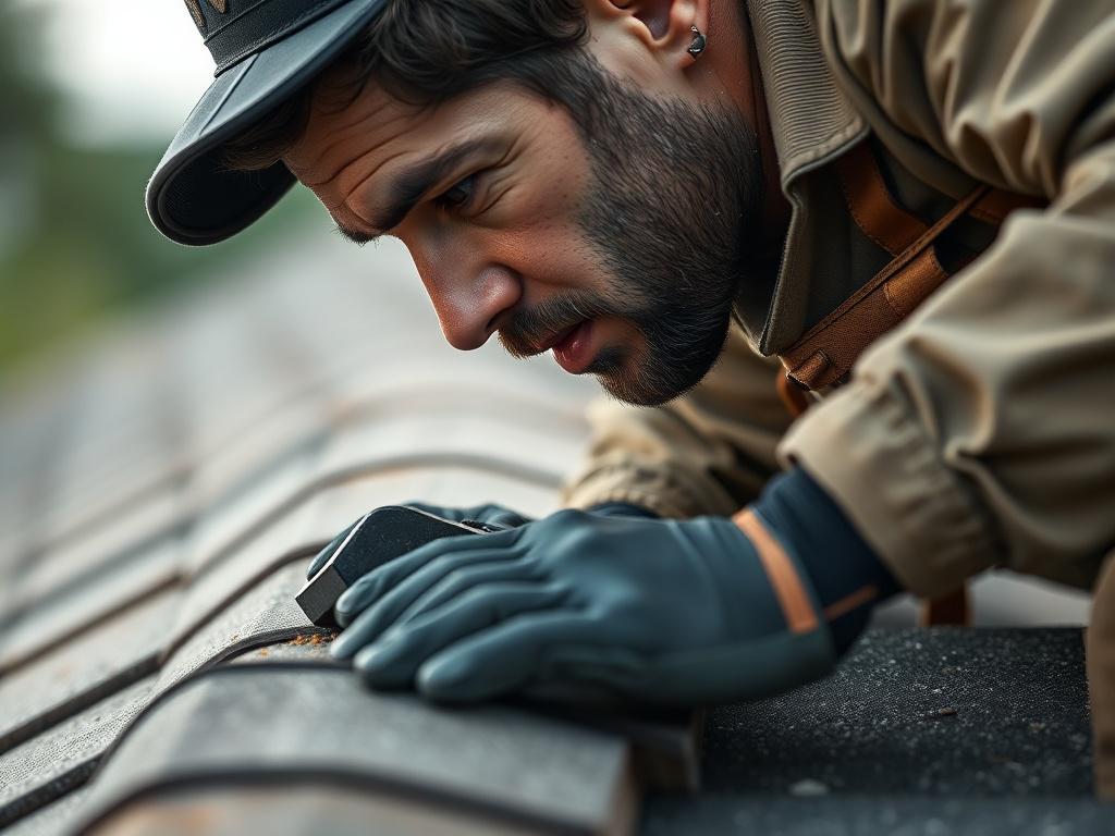 A close up shot of a skilled craftsman working on