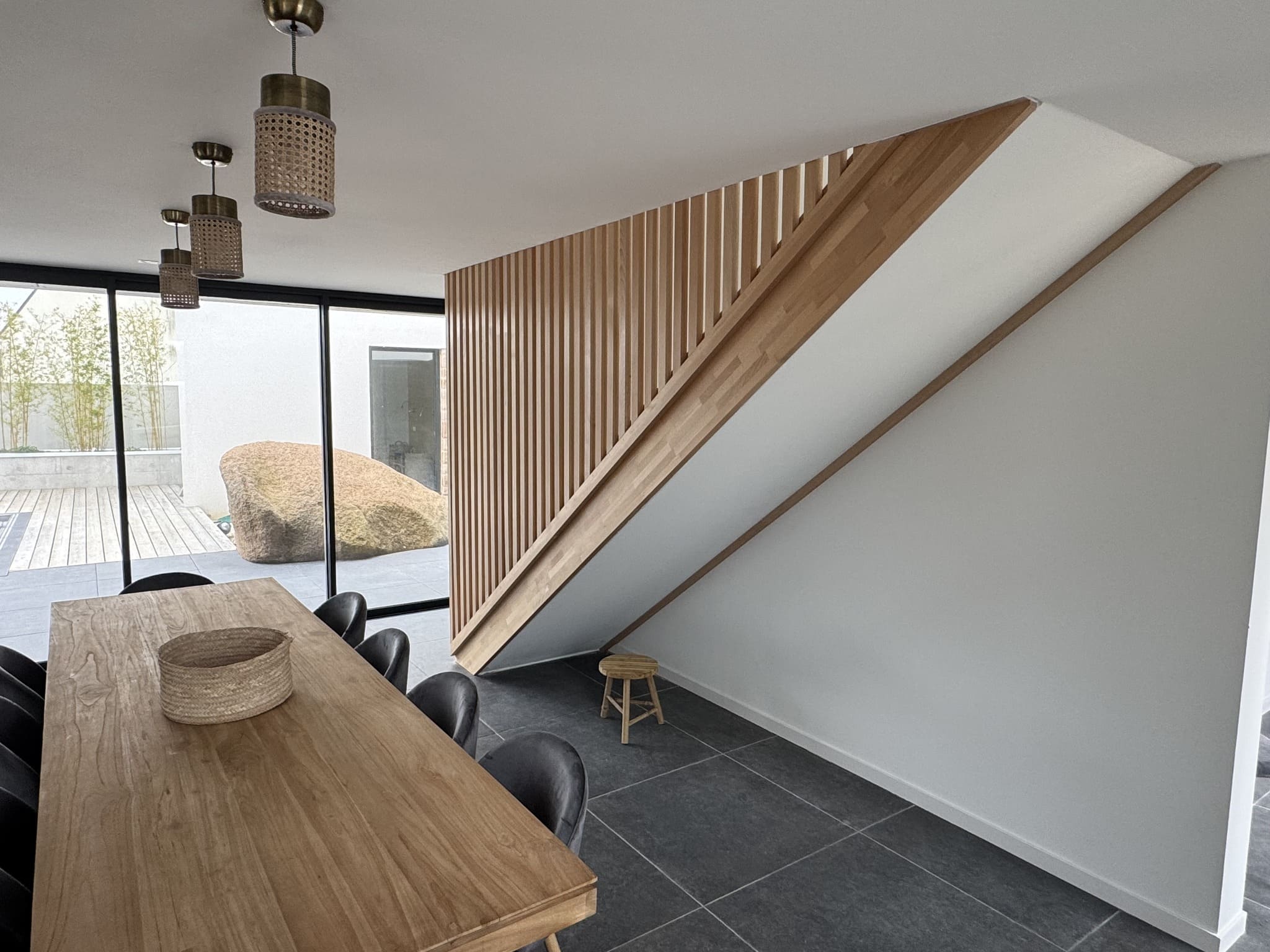 Rembarde d'escalier en bois