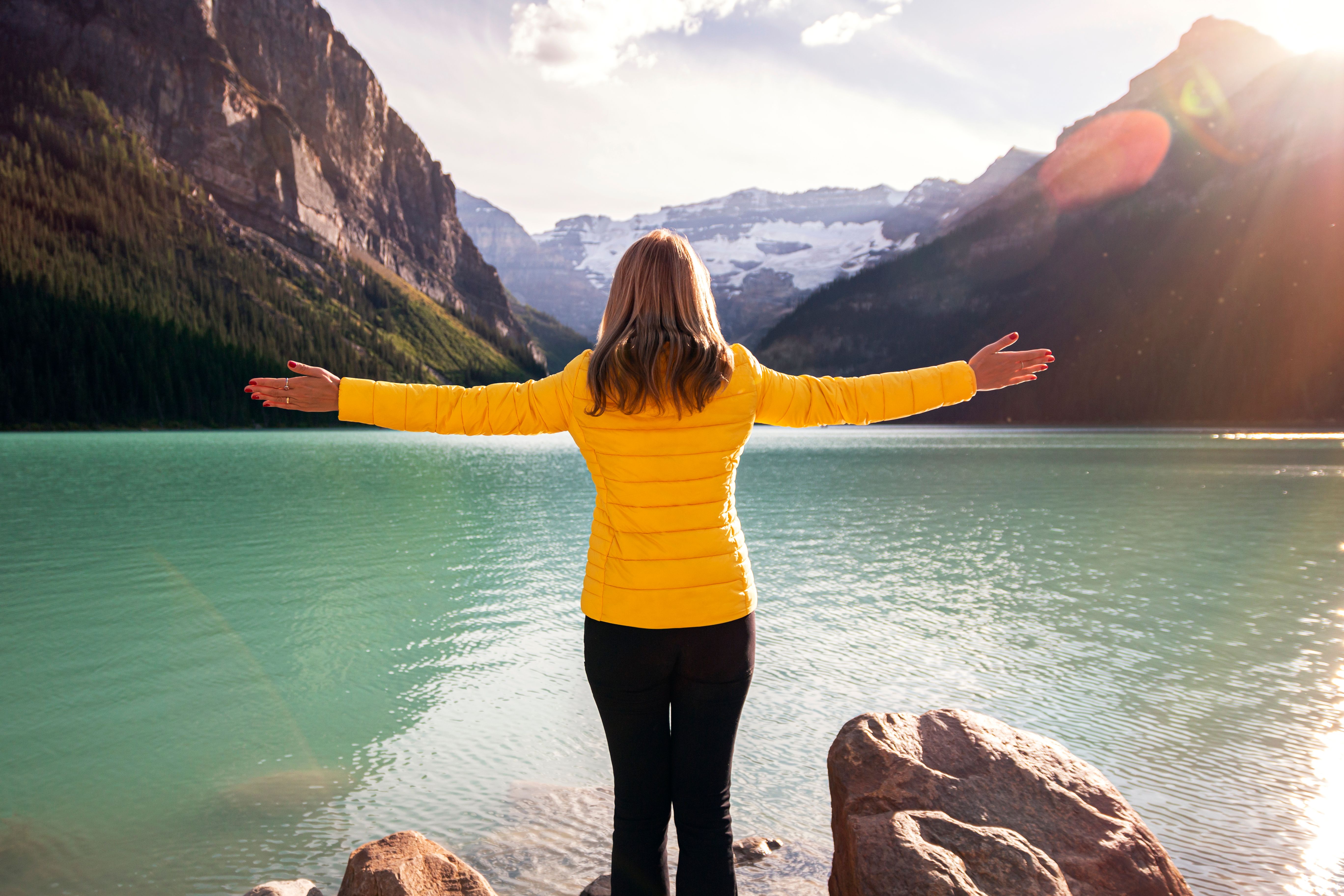 Woman in moment of transformation and breakthrough