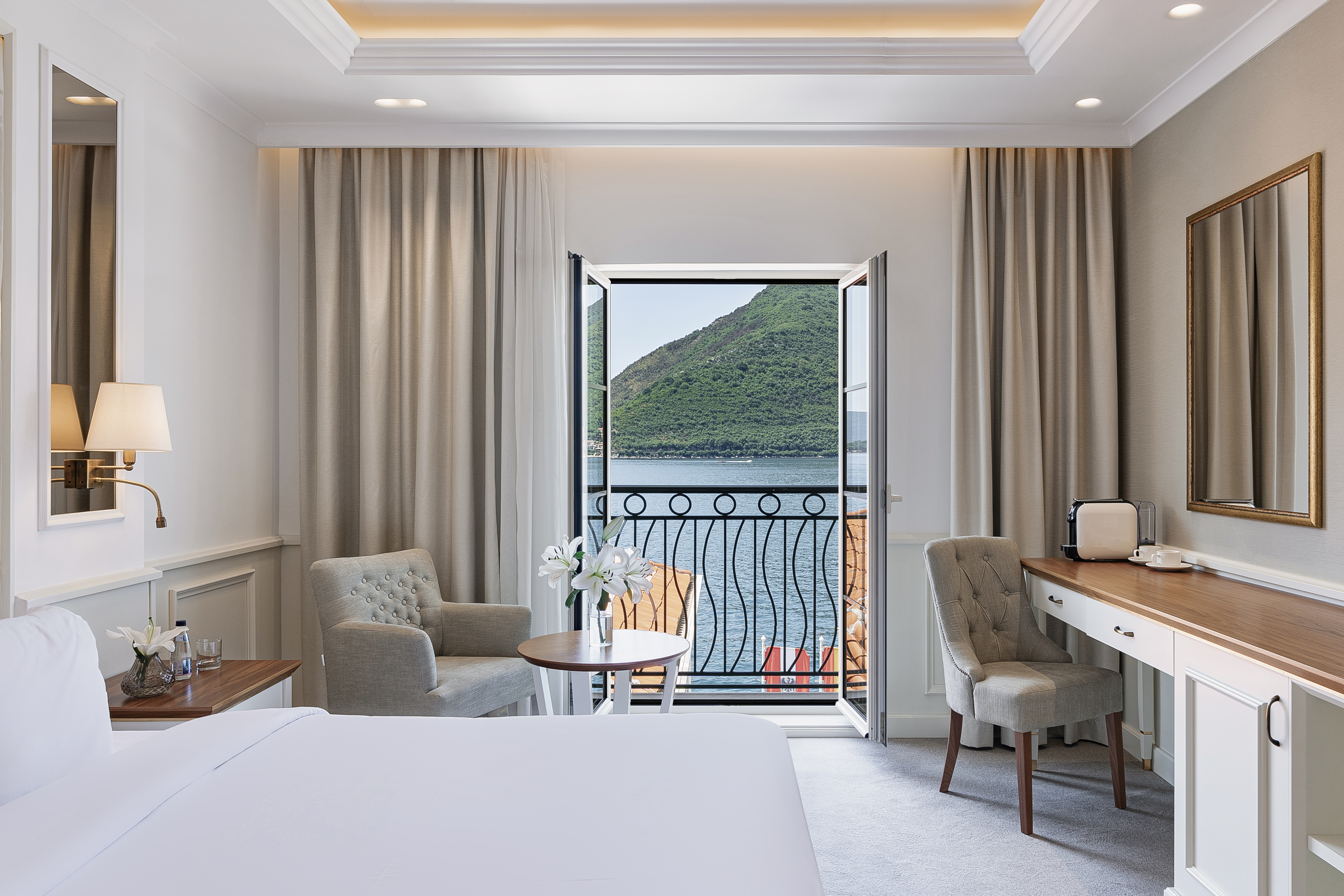 Retreat room with coastal views