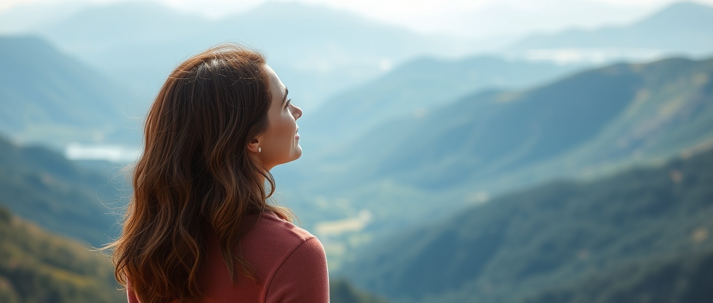 Woman in moment of transformation and breakthrough