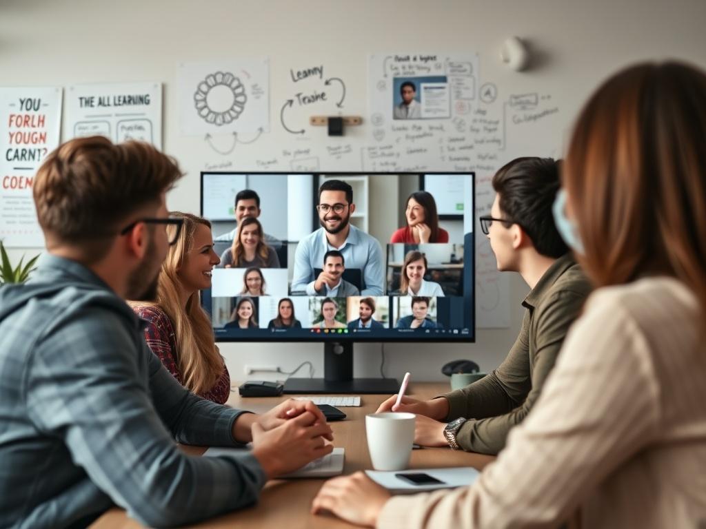 A hyper realistic close up shot of a collaborative workspace