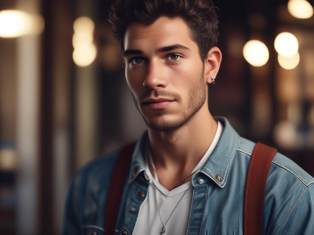Close-up portrait of Micah Monroe, intimate setting, soft lighting, high-resolution, 45mm f/1.2 lens style.