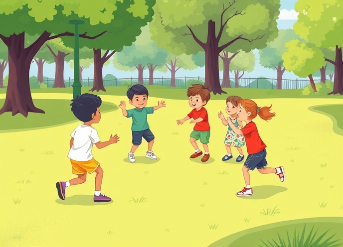 Children playing outdoor games