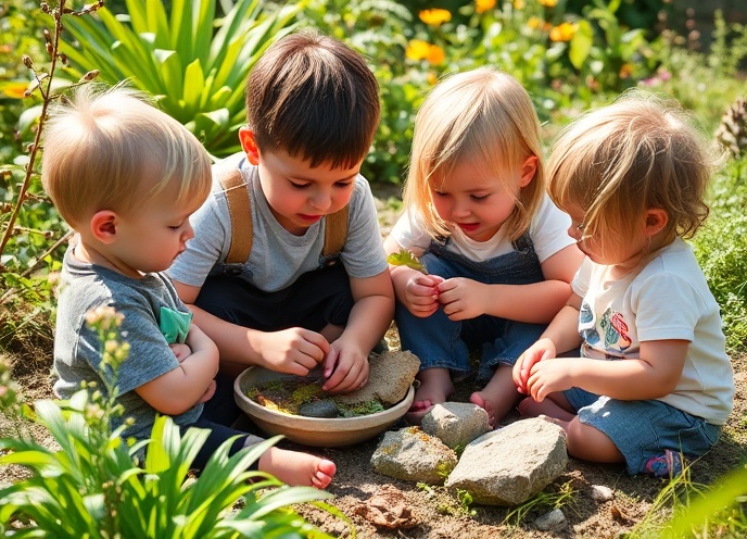 Children exploring nature